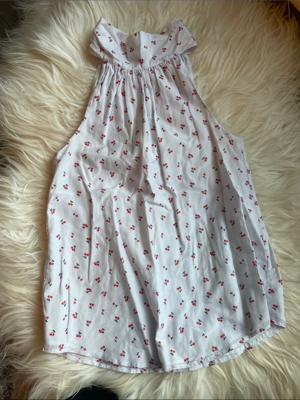 J. Crew White Cherry Print Sleeveless Blouse